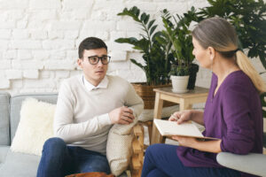 Client in a private session with a counselor, representing substance abuse counseling in Tulsa for recovery and support.